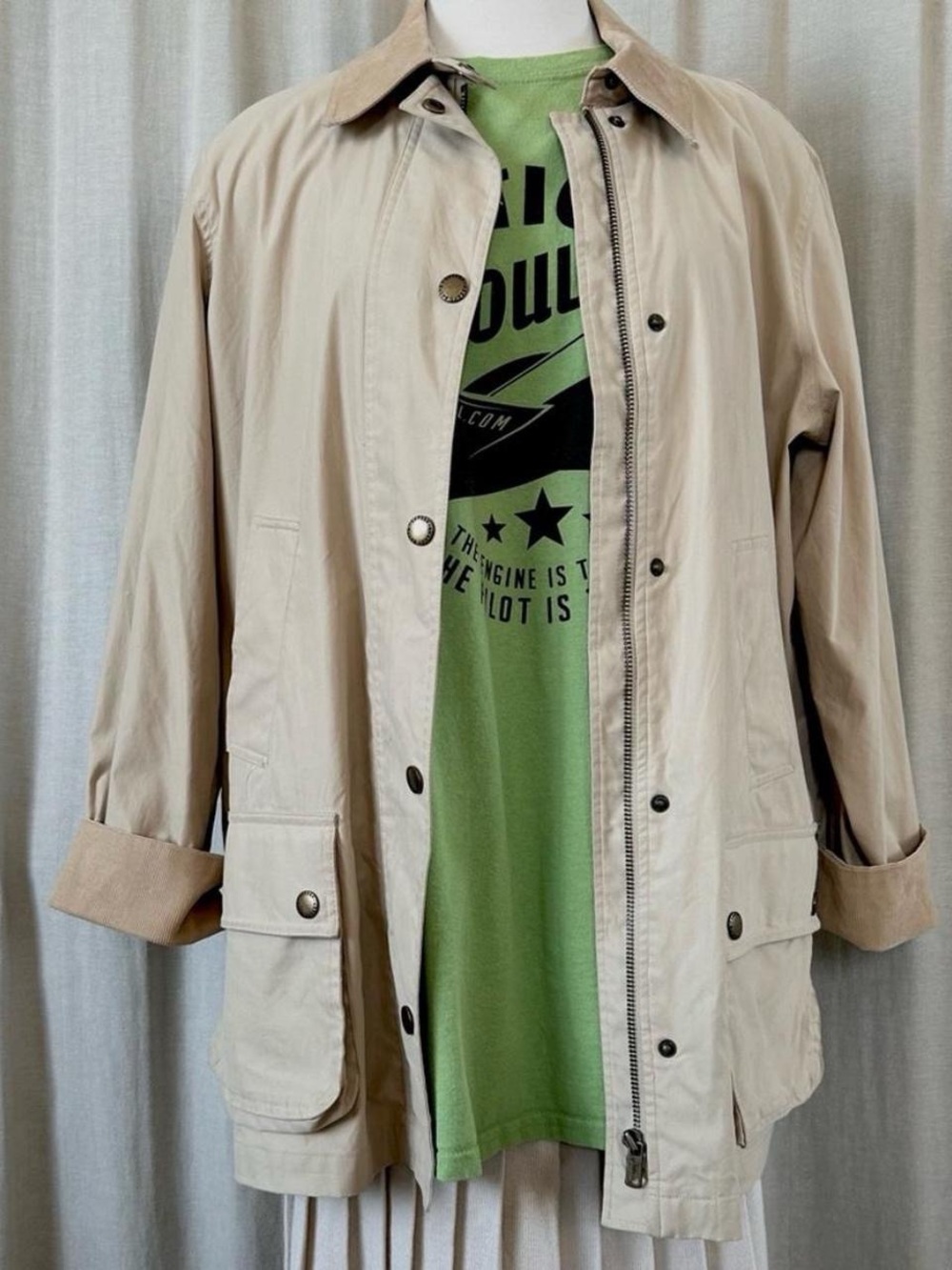 Ralph Lauren Barn Coat Canvas Corduroy Collar Vintage Field Jacket